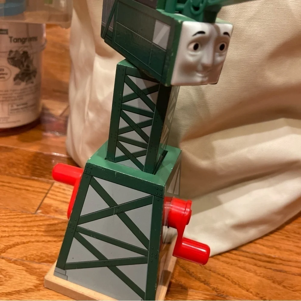 Thomas & Friends CRANKY THE CRANE 2012 Gullane Y4368 Wooden Magnetic Train set